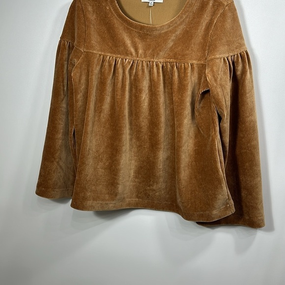 Madewell Texture & Thread corduroy swing top mustard color size XS. NWT. - Picture 3 of 9